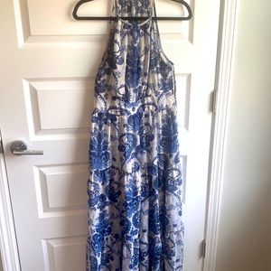 Blue and White Maxi Dress